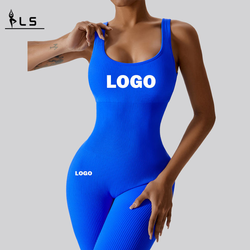 SC10711 Custom Fitness Sports Jumpsuit Gym Romper Ανεξάρτητα ραβδώσεις
