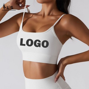 SC10174 White Sports Bra Active Wear Ιδιωτική ετικέτα Γυμναστήριο Γιόγκα σέξι έθιμο έθιμο αθλητικό σουτιέν για γυναίκες