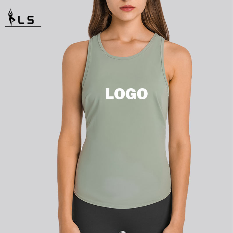 SC10253 TOPS γρήγορη ξηρή τοποθετημένη δεξαμενή Top Gym Sports Γιόγκα Γυναικεία δεξαμενή γιόγκα κορυφή ανοιχτό πίσω