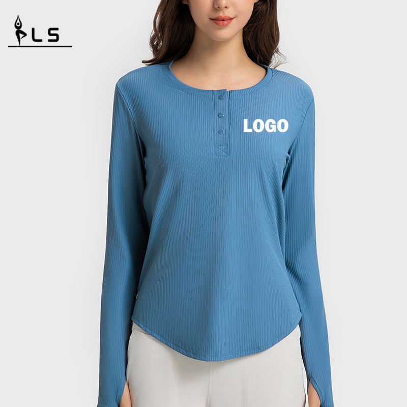 SC102613 Long Sleeve Yoga πουκάμισο Γιόγκα T πουκάμισα γυμναστήριο που τρέχει στρογγυλά-λαιμό μπλουζάκια Γιόγκα μακρύ μανίκι Γυναίκες πουκάμισο T-Shirt